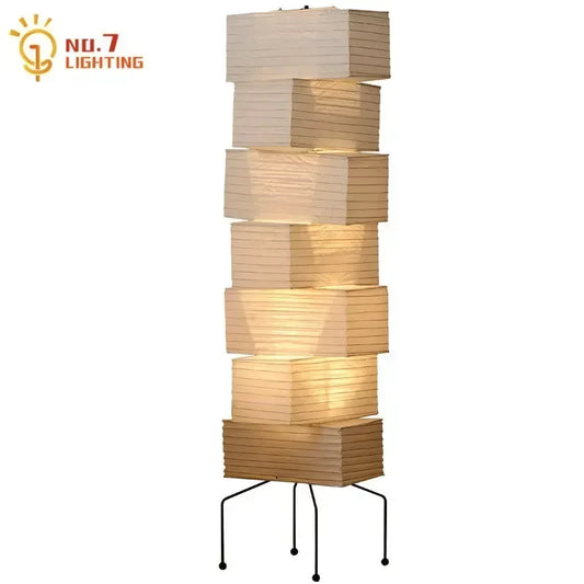 DecorBites™ Akari Rice Paper Floor Lamp LED E27 Vintage Standing Light for Home Decor