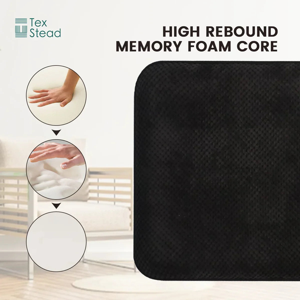 Decobites Memory Foam Chair Cushion: Honeycomb Pattern, Non-Skid Rubber Back, Comfortable & Stylish