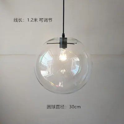 DecorBites™ Glass Globe Chrome Pendant Light - Nordic Style Hanging Lamp