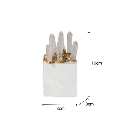 DecorBites™ Crystal Stone Marble Ornament | Clear Natural Decorative Figurines for Home Decor