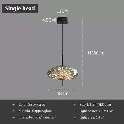 DecorBites™ LED Glass Pendant Light: Modern Nordic Luxury Hanging Lamp Fixture