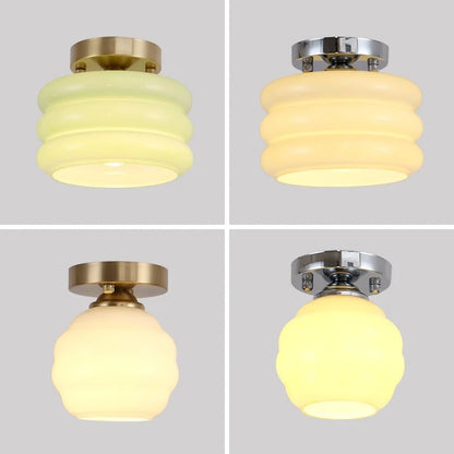 Lámpara de techo LED DecorBites™ de hierro y cristal color crema - Luminarias modernas para interiores