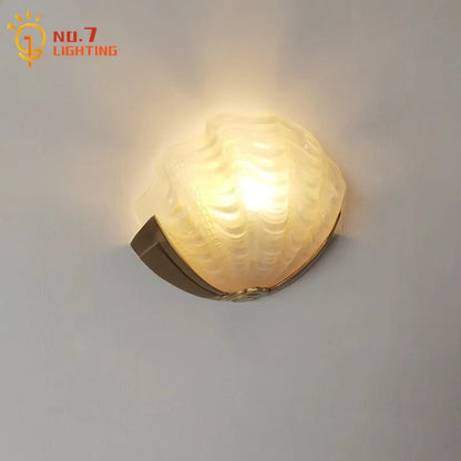 DecorBites™ Brass Glass Shell LED Wall Lamp for Luxurious Design Aesthetic