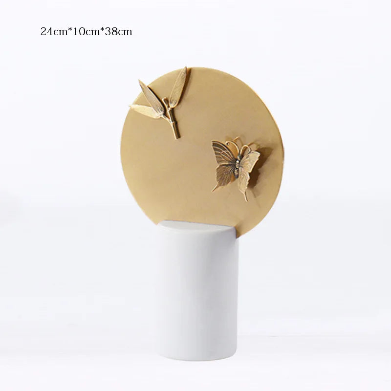 DecorBites™ Golden Geometric Circle Insect Figurine Set Home Decor