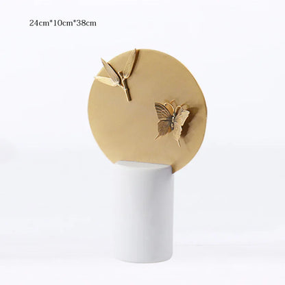 DecorBites™ Golden Geometric Circle Insect Figurine Set Home Decor