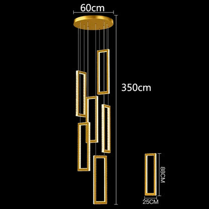 DecorBites™ Crystal Chandelier Stair Pendant for Modern Home Decoration & Interior Lighting