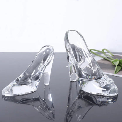 DecorBites™ Crystal Glass High-Heeled Shoes Figurine Decoration