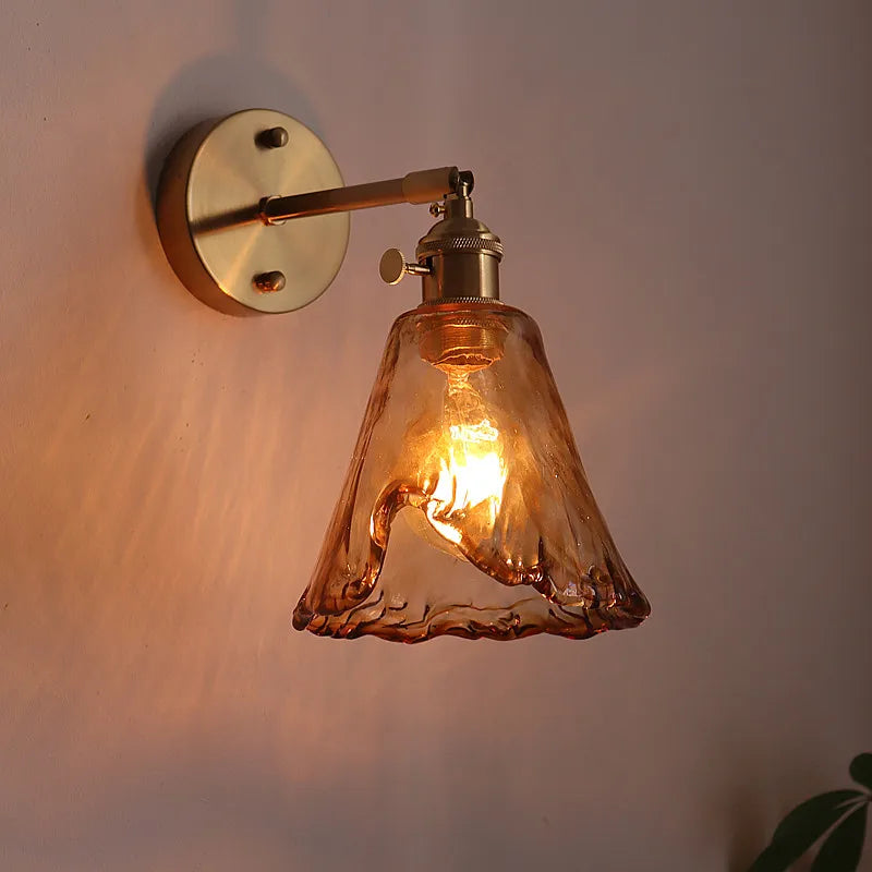 DecorBites™ Amber Glass LED Wall Lamps for Living Room and Bathroom Mirror Lighting