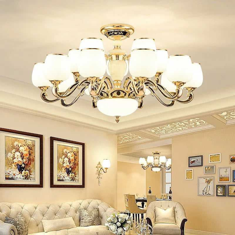 Decorbites™ Lámpara de Colgante de Jade: Lujo Europeo para Sala de Estar, Villa, Comedor, Dormitorio