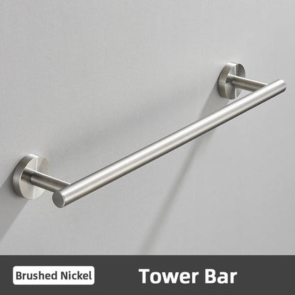 DecorBites™ Brushed Gold Bathroom Accessories Set: Towel Rail, Paper Holder, Hook, Stainless Steel