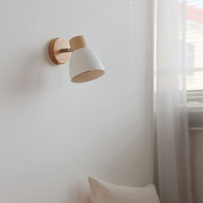 DecorBites™ Ceramic Wood Wall Light Fixture, Modern Nordic LED Sconce Bedside Lamp