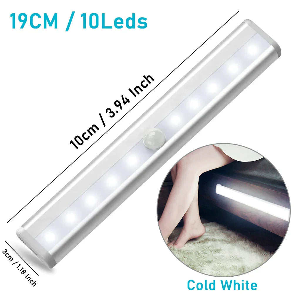 DecorBites™ LED Motion Sensor Night Light for Cabinets Wardrobe Bedroom - 6/10 LEDs