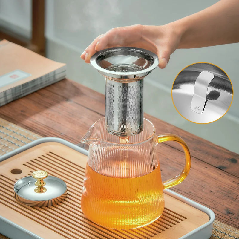 DecorBites™ Glass Teapot Puer Kettle Set Office Home Make tea Tool Cold kettle