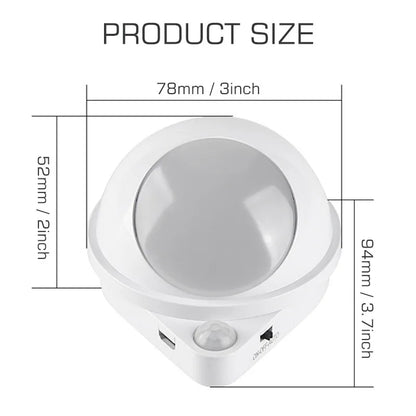 Lámpara de pared DecorBites™ con imán giratorio de 360° y carga USB para dormitorio o armario