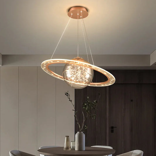 DecorBites™ Gold Acrylic Nordic Chandelier LED Pendant Lamp for Luxury Interior Lighting