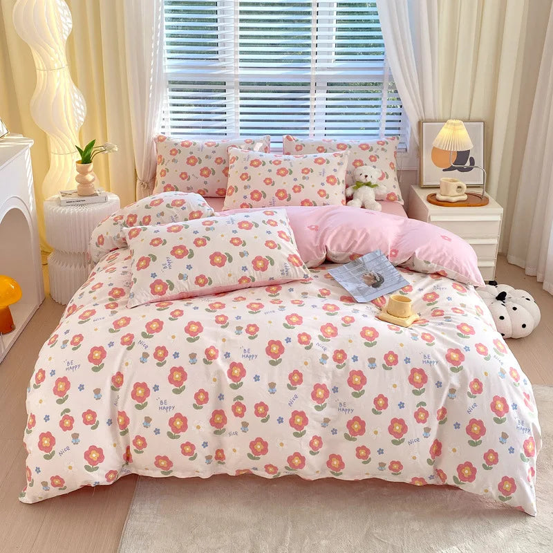 غطاء لحاف فردي قطني من DecorBites™ - غطاء لحاف لطيف على البشرة لسرير كينج فردي