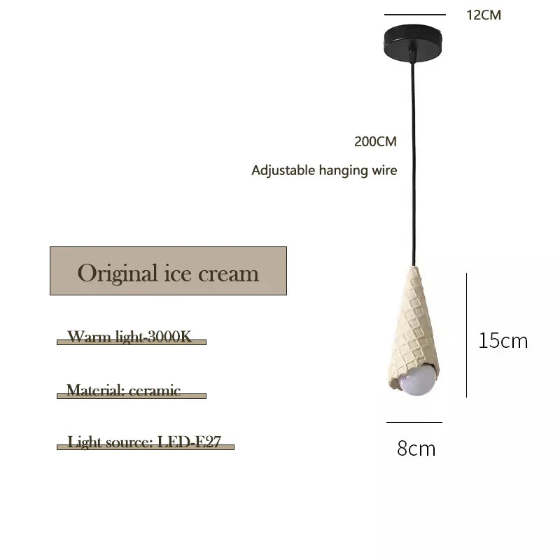 Ceramic Ice Cream Pendant Light for Nursery & Kids Room
