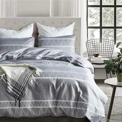 Decobites Boho Chic Stripe Bedding Set with Pillowcase - Ultra-Soft Microfiber Quilt Cover