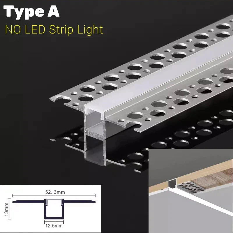 قناة خط الخصر المُدمجة ذات الملف الألومنيوم LED من DecorBites™ لزوايا الإضاءة الخلفية