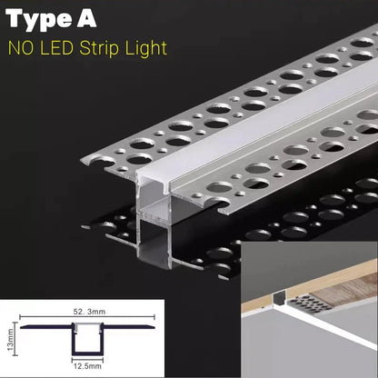 قناة خط الخصر المُدمجة ذات الملف الألومنيوم LED من DecorBites™ لزوايا الإضاءة الخلفية