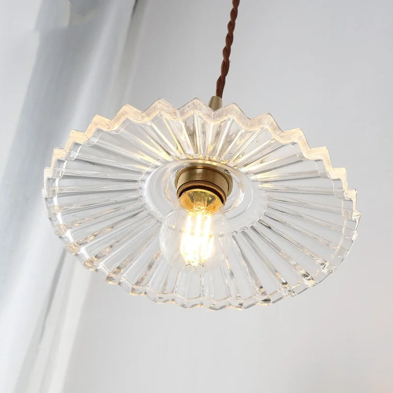 DecorBites™ Glass Copper LED Pendant Lamp with Wire Adjustment & Knob Switch