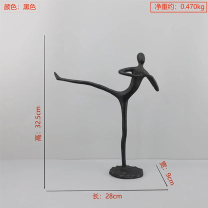 DecorBites™ Iron Man Abstract Sculpture Black Metal Figurine Decor for Room Aesthetics