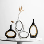 Gold Ceramic Flower Vase
