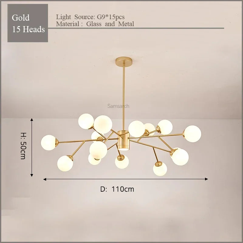 Decorbites™ Gold Schwarz LED Deckenleuchter für Wohnzimmer Schlafzimmer Beleuchtungseinrichtungen
