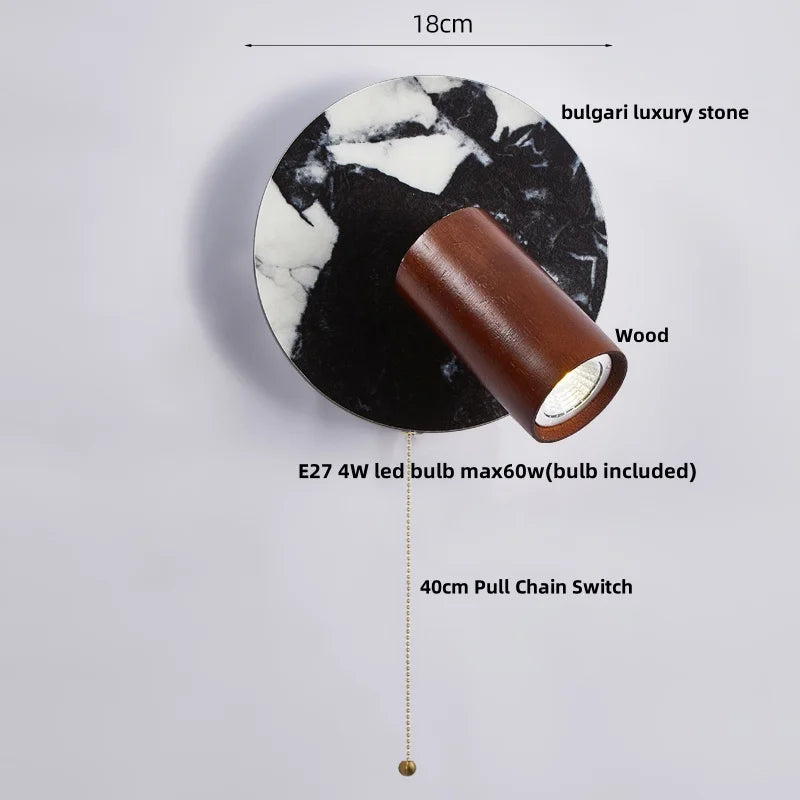 DecorBites™ Bulgari Stone LED Wall Lights Outdoor Waterproof Bedside Lamp