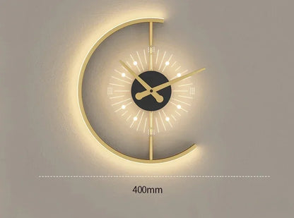 DecorBites™ LED Wall Clock Sconce for Bedroom Living Room Home Decor Lighting
