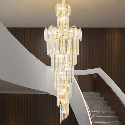 DecorBites™ Crystal Chandelier: European Villa Hotel Luxury Hollow Building Middle Floor Lighting
