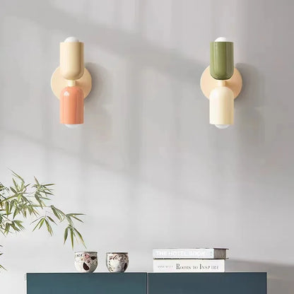 Decorbites™ Sahne Doppelkopf-LED-Wandleuchten | Moderne nordische bunte Lichter für Innenraumdekoration