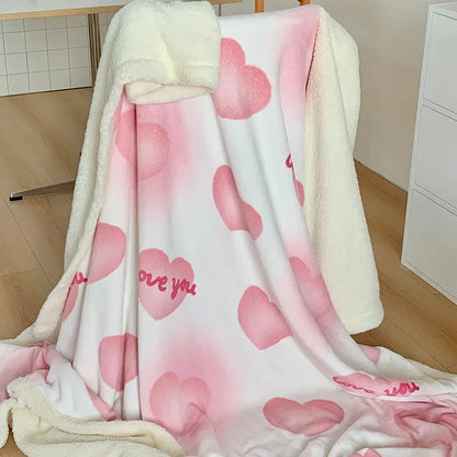 DecorBites™ Korean Cartoon Plush Blanket, Soft Nap Sofa Cover for Home Dormitory