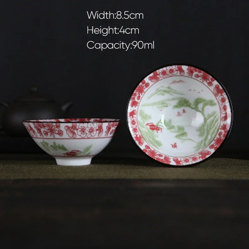 DecorBites™ Blue and White Porcelain Hand-Painted Tea Cups - Set of 1