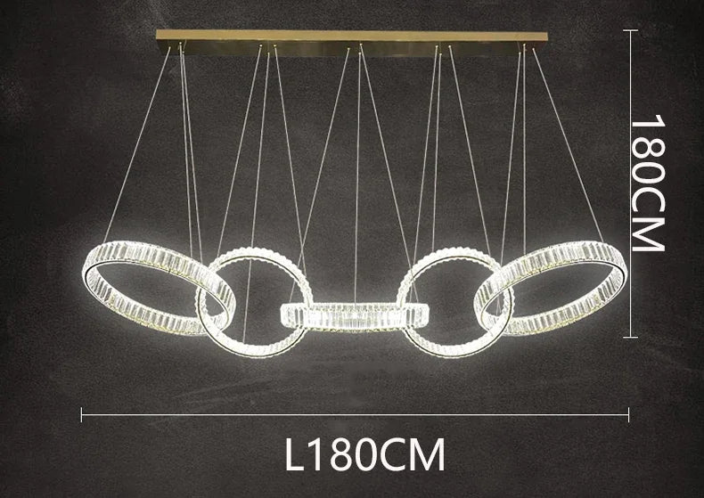 DecorBites™ Crystal Chandelier Pendant Light for Living Room Dining Room Ceiling Lighting