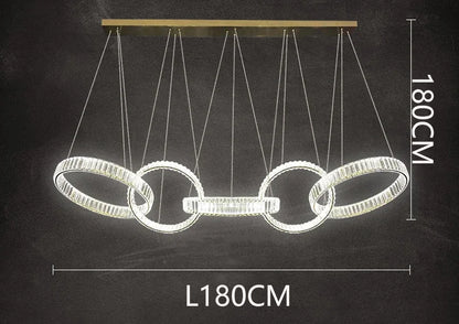 DecorBites™ Crystal Chandelier Pendant Light for Living Room Dining Room Ceiling Lighting