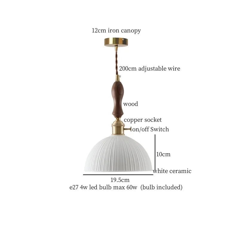 DecorBites™ Ceramic LED Hanging Pendant Light - Modern Nordic Design for Home Decor