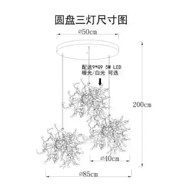 DecorBites™ LED Stainless Steel Chandelier Pendant Lights for Modern Home Decor Lighting