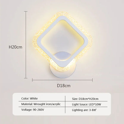 DecorBites™ LED Metal Acrylic Wall Light for Modern Minimalist Decor