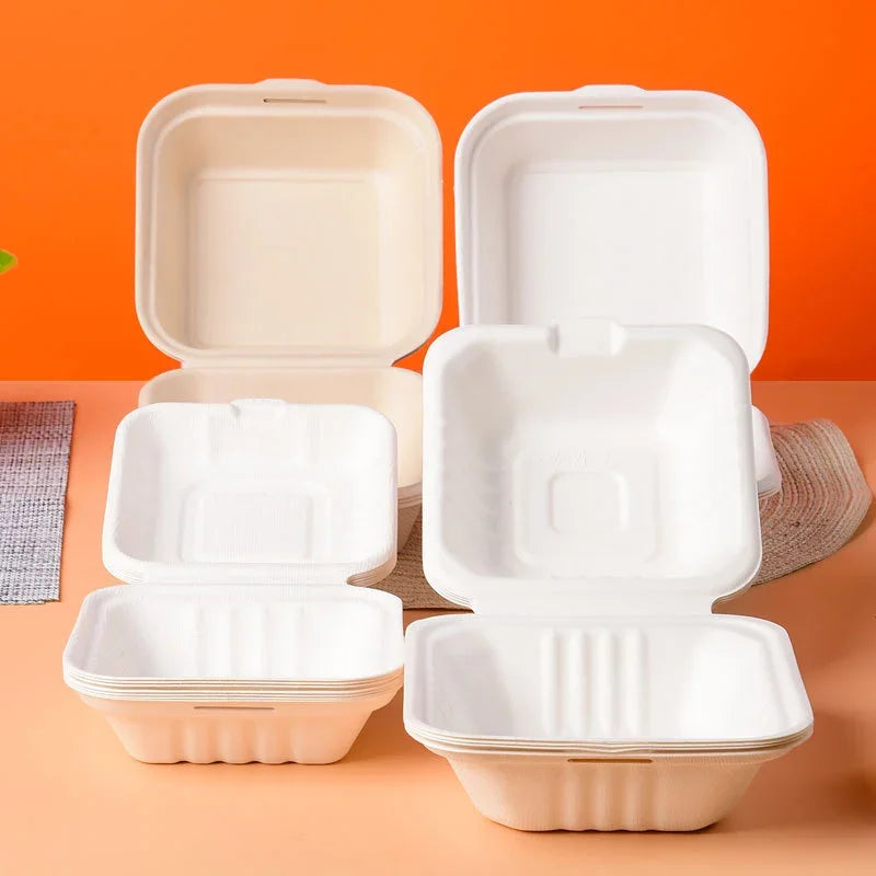 DecorBites™ Biodegradable Dessert Box Set: 5Pcs Microwave Disposable Food Container