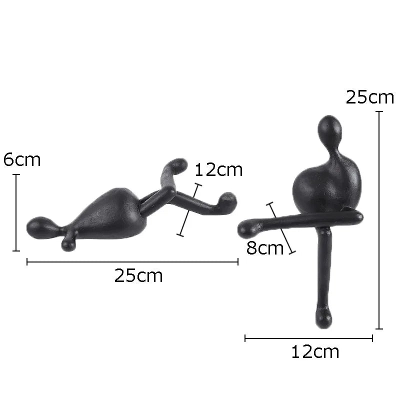 ديكور بايتس™ - تمثال من الراتنج لشخصيات تجريدية - ديكور مكتبي - ديكور منزلي حديث
