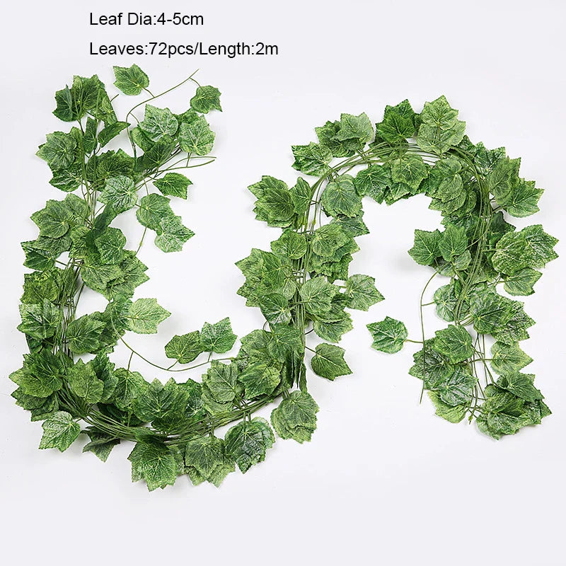 Guirnalda de hojas artificiales de hiedra verde DecorBites™, plantas artificiales para decoración de pared