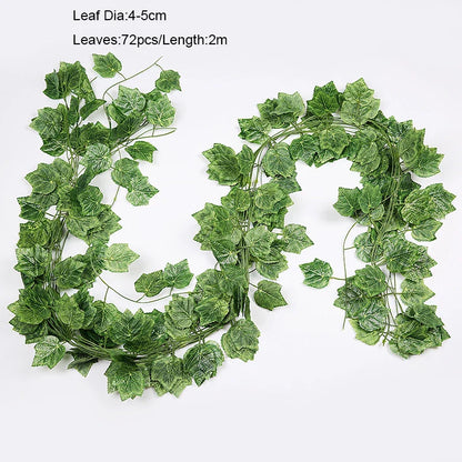 Guirnalda de hojas artificiales de hiedra verde DecorBites™, plantas artificiales para decoración de pared