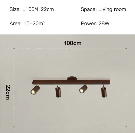 DecorBites™ Nordic WoodenTrack LED Ceiling Spotlight for Home Decor