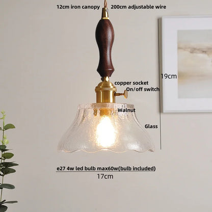 DecorBites™ Adjustable LED Pendant Lights Ash Wood White Ceramic Modern Hanging Lamp