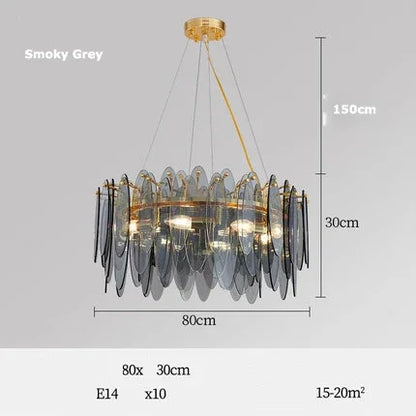 DecorBites™ Gold LED Glass Chandelier for Dinning Living Room Bedroom_main keyword: Pendant Lamps