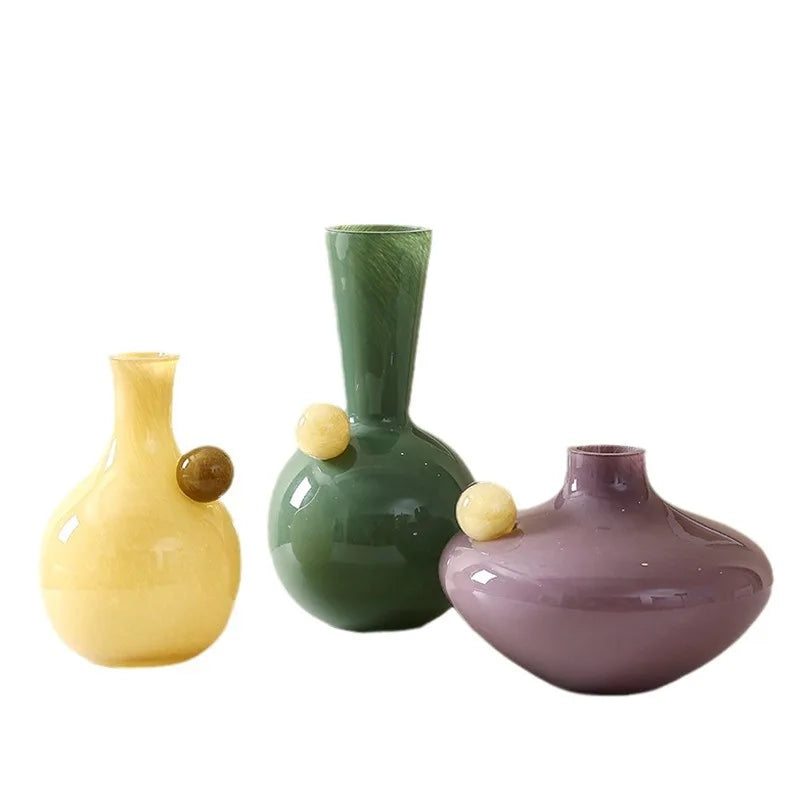 مزهرية زجاجية هندسية على شكل كرة من DecorBites™ للديكور المنزلي وتنسيق الزهور