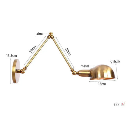 DecorBites™ Gold Plated Adjustable Iron Wall Sconces for Home Decor