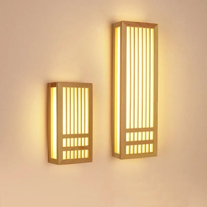 Lámpara de pared LED DecorBites™ de madera, rectangular, de acrílico, para mesita de noche en la sala de estar