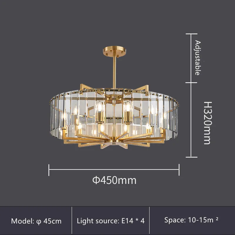 DecorBites™ Glass Restaurant Chandelier: Modern Luxury Led Lighting Fixture for Living Room Home Decor